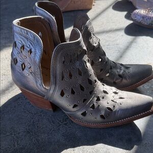 Ariat Women’s Cutout Leather Ankle Boots - Pewter